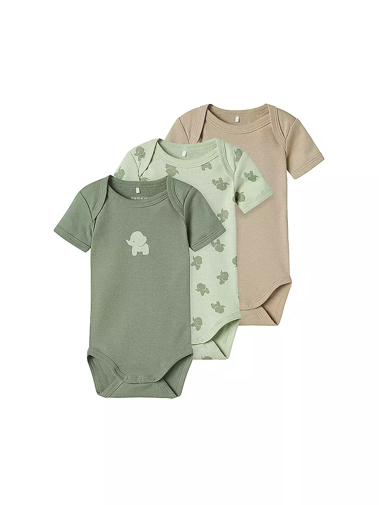 NAME IT | Body para bebé NBMBODY, paquete de 3 | Verde claro