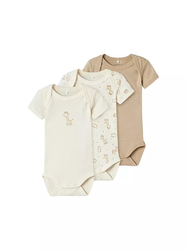 NAME IT | Body para bebé NBNBODY, paquete de 3 | Crema