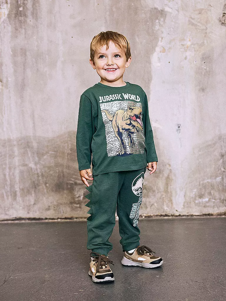 NAME IT | Camiseta de manga larga para niño | Verde oscuro