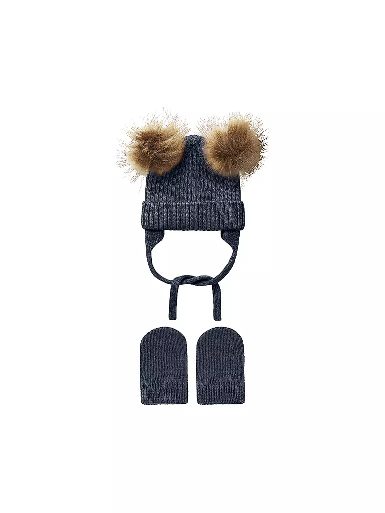 NAME IT | Set de bebé gorro - gorro con manoplas NBMORA | Azul