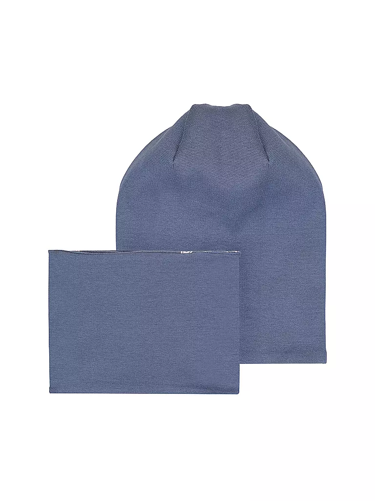 NAME IT | Set de gorro y bufanda para niños | Azul