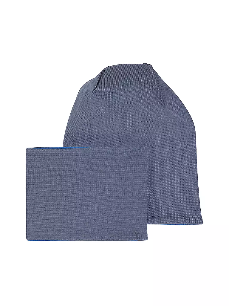 NAME IT | Set de gorro y bufanda para niños | Azul