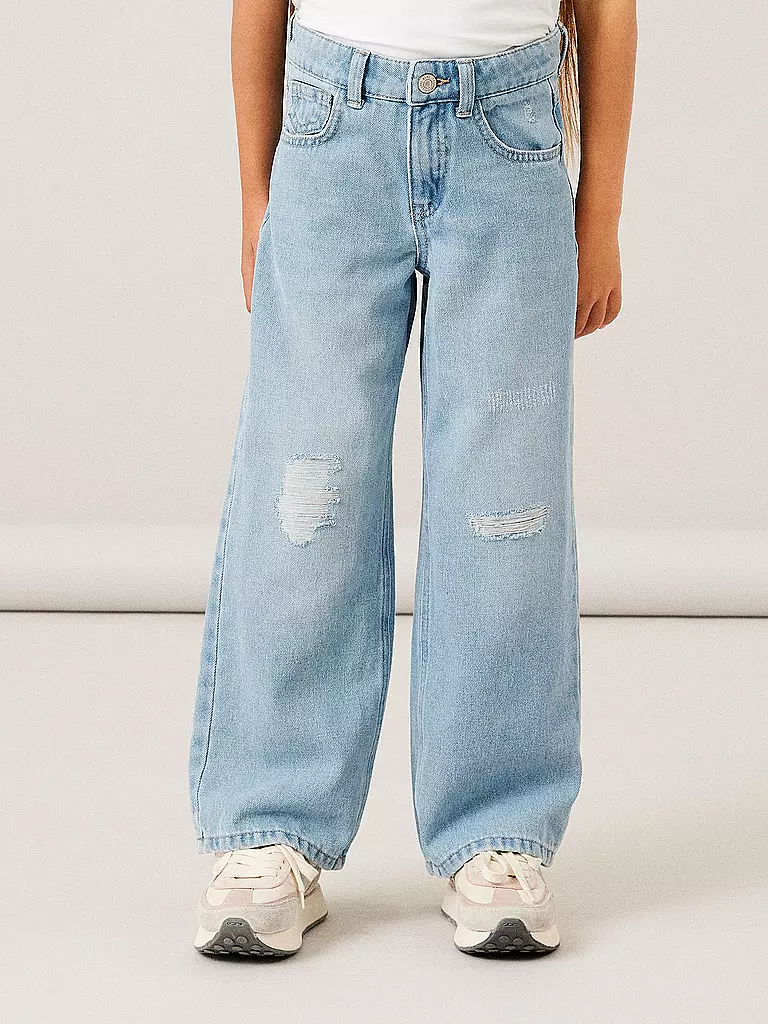 NAME IT | Vaqueros de cintura alta y pernera ancha NKFROSE para niña | Azul claro
