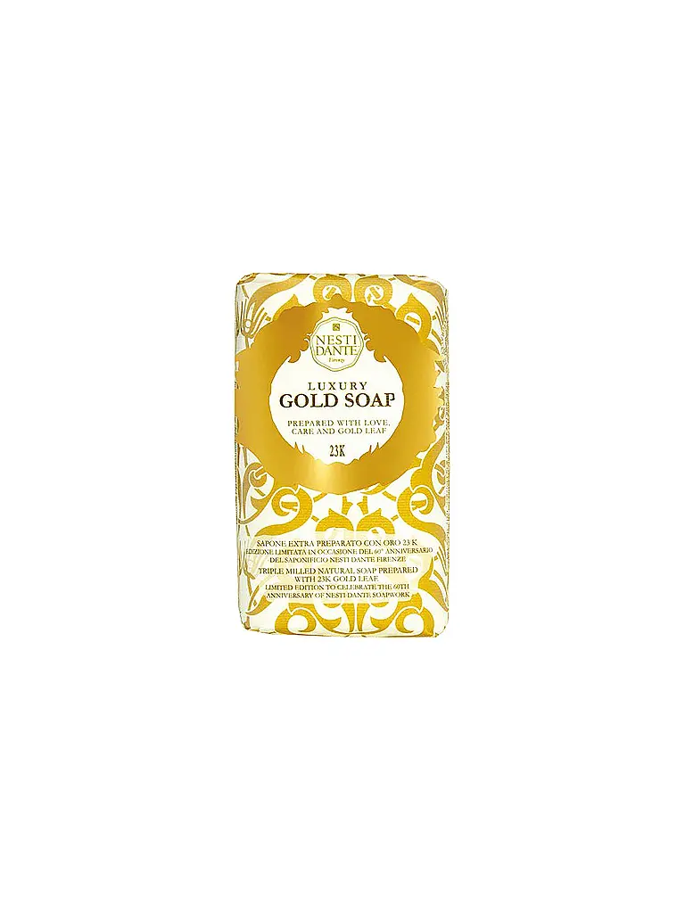 NESTI DANTE | Jabón - 60 Aniversario Nat. Jabón Hoja de oro 250g | Oro