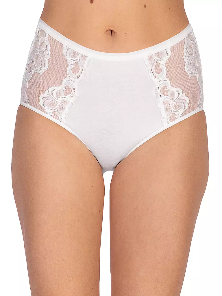 NINA VON C | Braga de talle alto con encaje blanco | Blanco