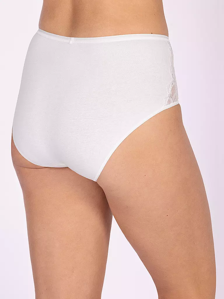 NINA VON C | Braga de talle alto con encaje blanco | Blanco