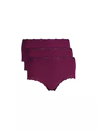 NINA VON C | Braga de cintura alta, paquete de 3, color nude | Rojo oscuro