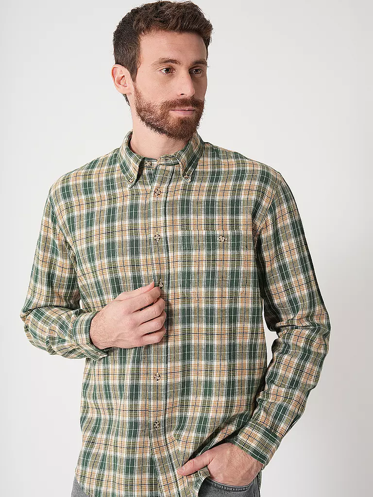 NUDIE JEANS | Camisa Regular Fit JULIAN FARMERS | Verde oscuro