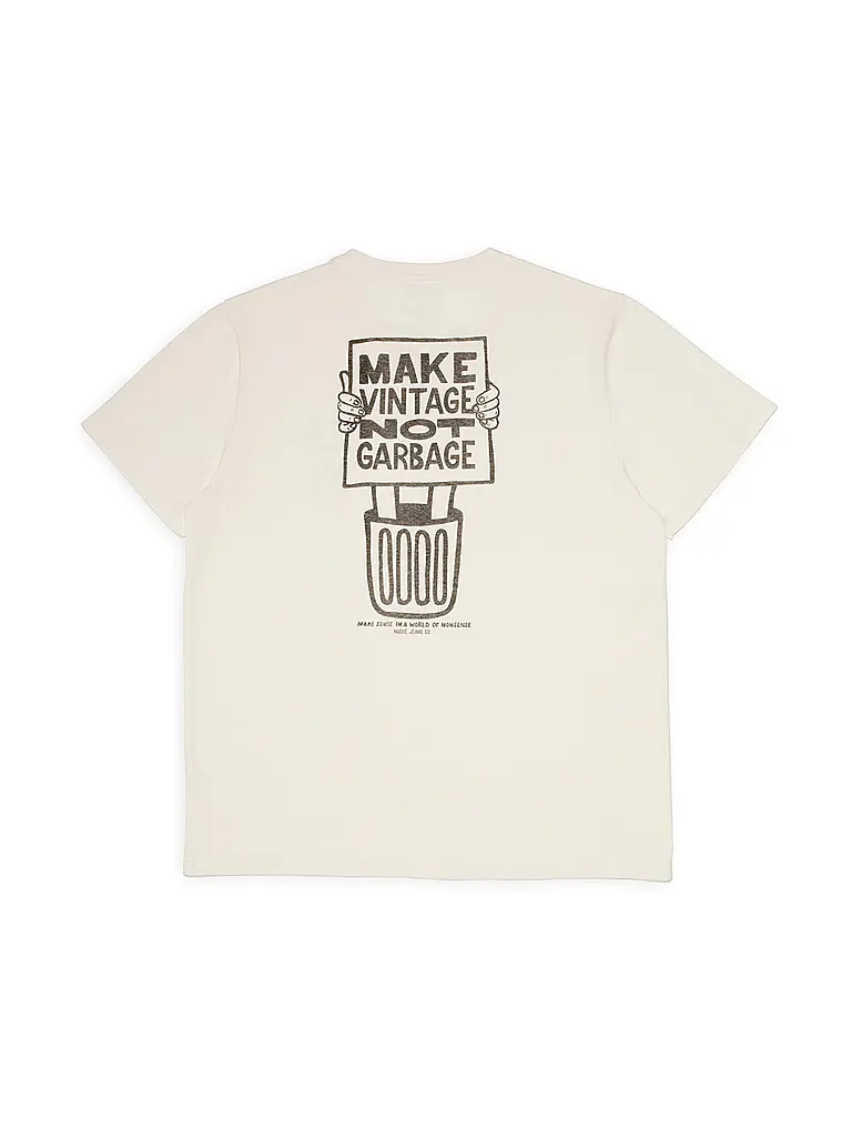 NUDIE JEANS | Camiseta ROY GARBAGE | Blanco