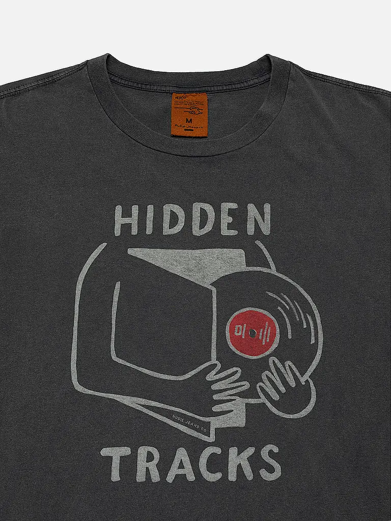 NUDIE JEANS | Camiseta ROY HIDDEN TRACKS | Gris