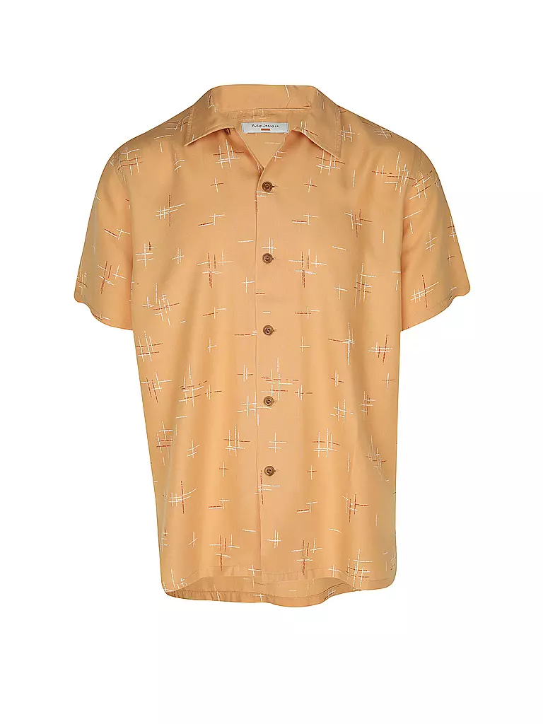 NUDIE JEANS | Hemd Slim Fit ARVID 50S HAWAII | Naranja
