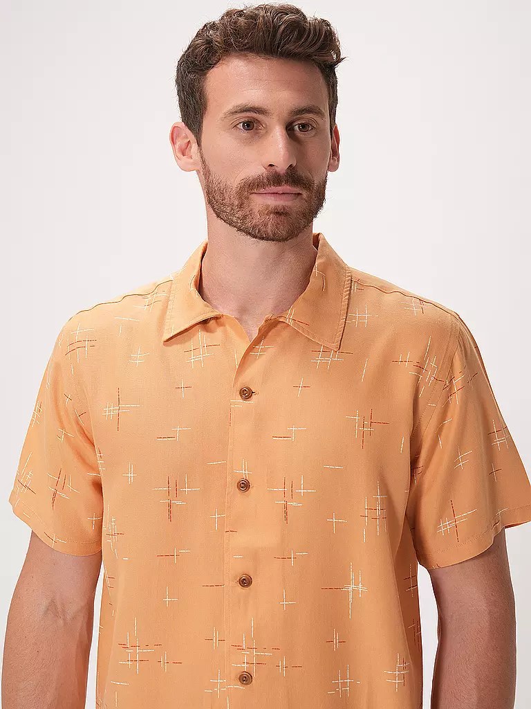 NUDIE JEANS | Hemd Slim Fit ARVID 50S HAWAII | Naranja