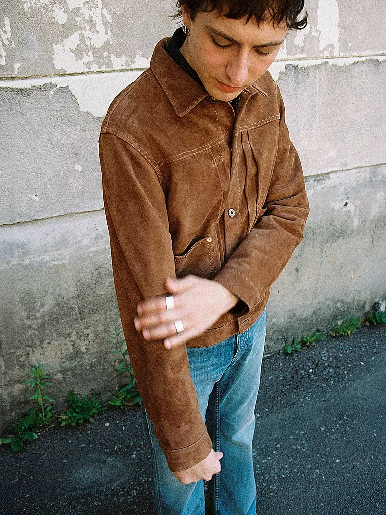 NUDIE JEANS | Lederjacke DANTE II  | Marrón