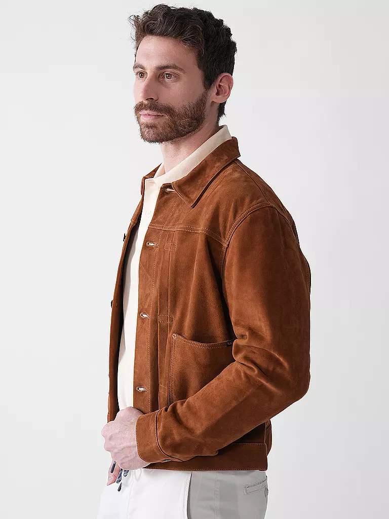 NUDIE JEANS | Lederjacke DANTE II  | Marrón