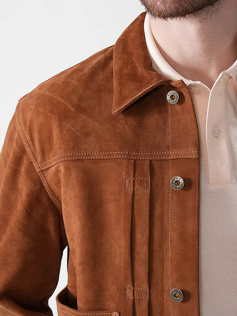 NUDIE JEANS | Lederjacke DANTE II  | Marrón