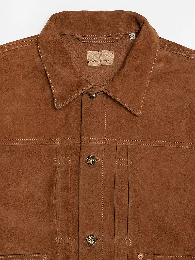 NUDIE JEANS | Lederjacke DANTE II  | Marrón