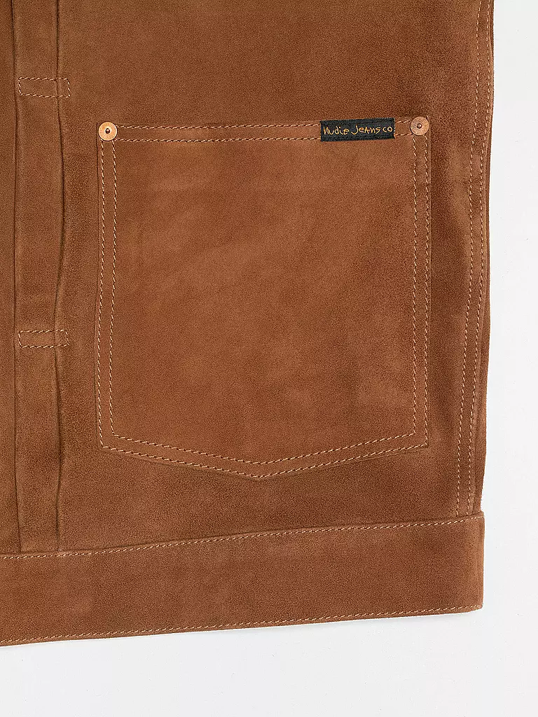 NUDIE JEANS | Lederjacke DANTE II  | Marrón