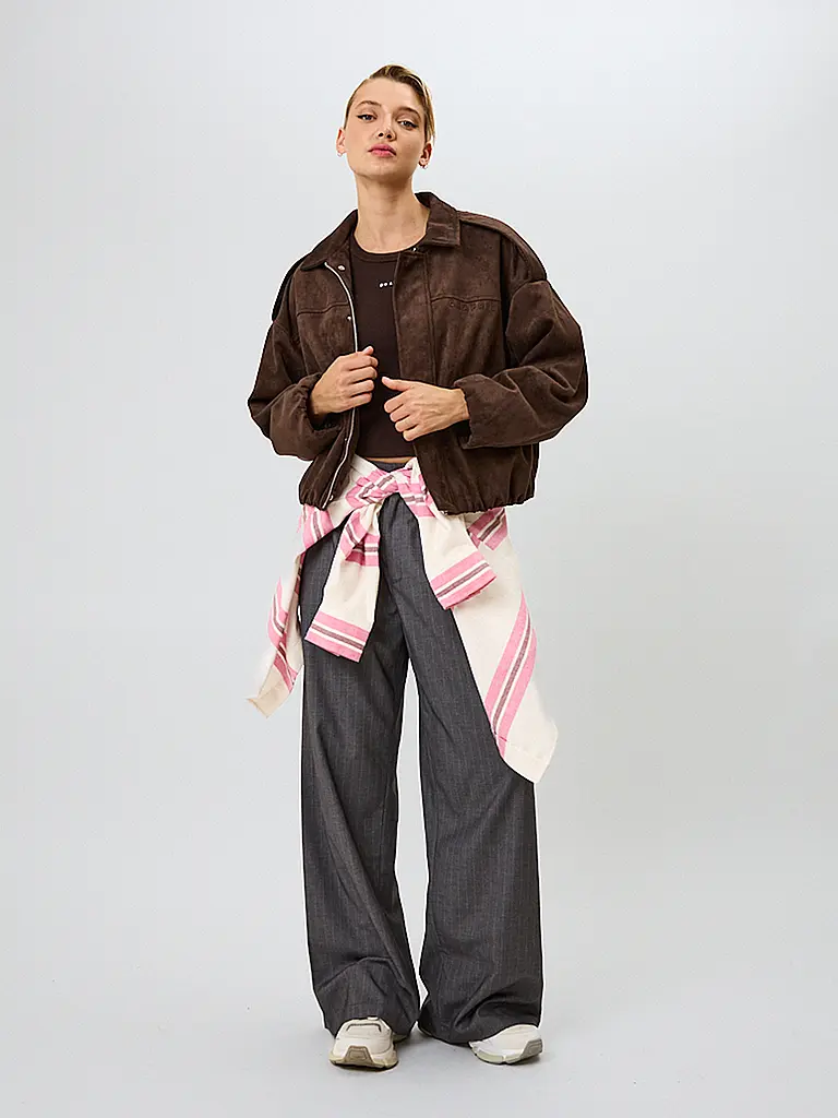 OH APRIL | Nombre del producto: Chaqueta de cuero sintético KATIE VEGAN | Marrón