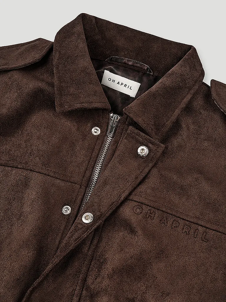 OH APRIL | Nombre del producto: Chaqueta de cuero sintético KATIE VEGAN | Marrón