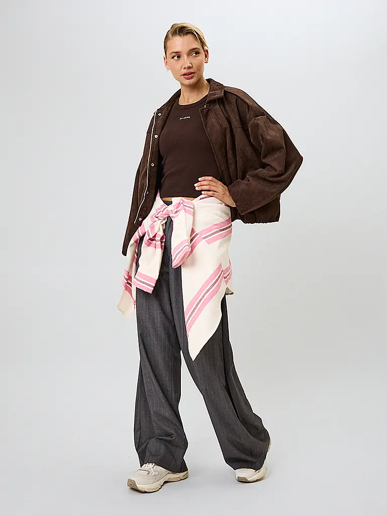 OH APRIL | Nombre del producto: Chaqueta de cuero sintético KATIE VEGAN | Marrón