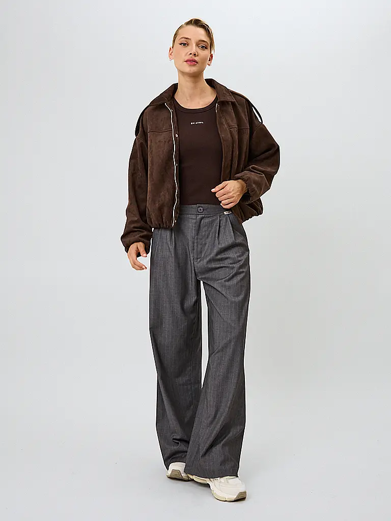 OH APRIL | Nombre del producto: Chaqueta de cuero sintético KATIE VEGAN | Marrón