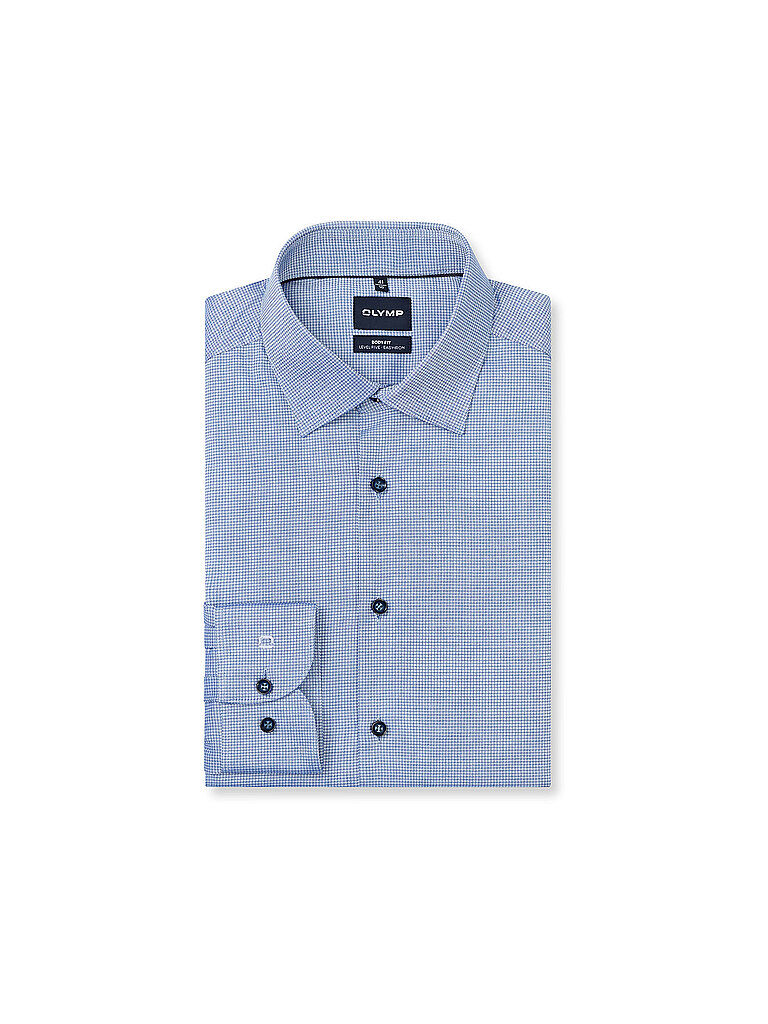 Olymp Level Five Camisa Body Fit azul oscuro