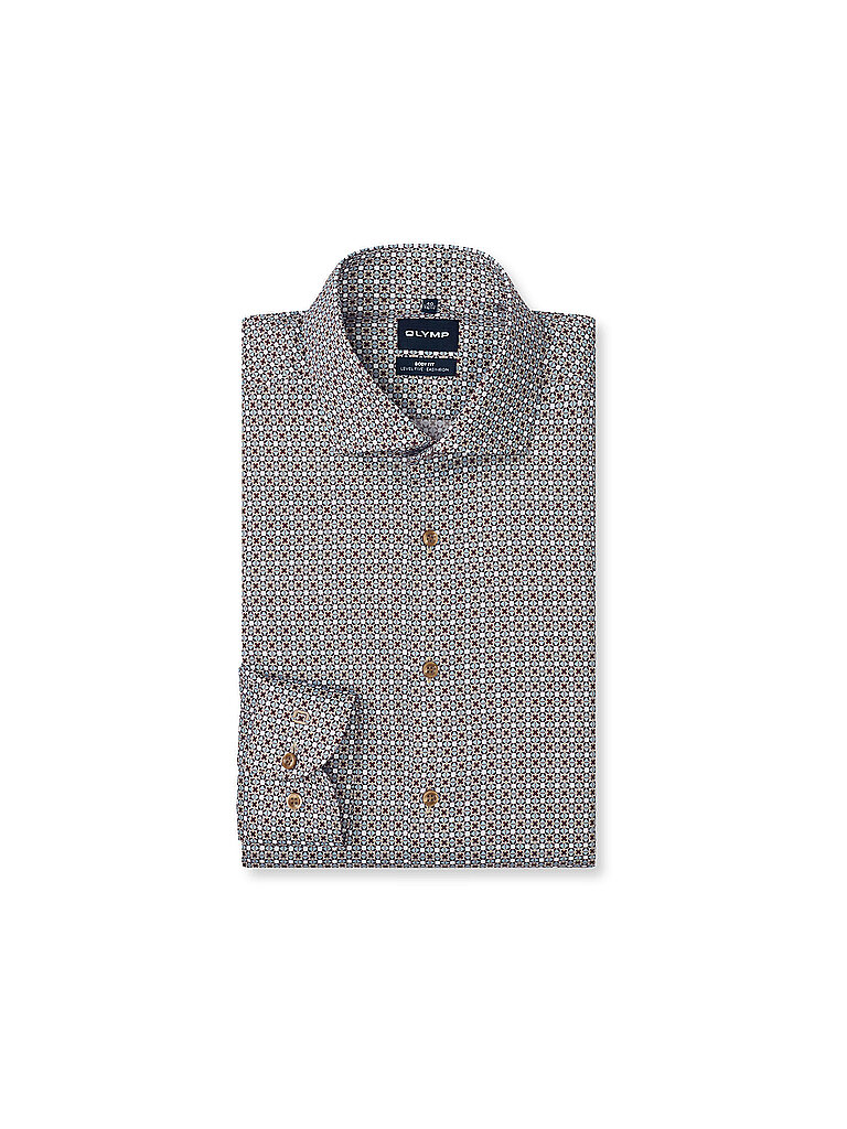 Olymp Level Five Camisa Body Fit marrón claro