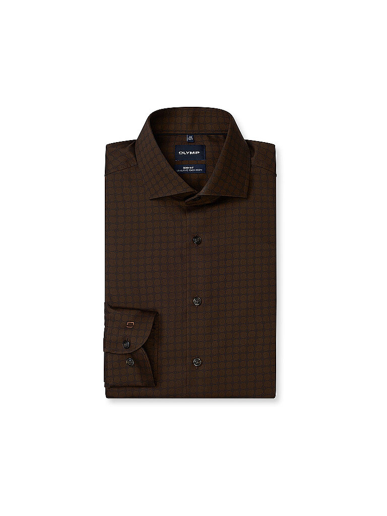 Olymp Level Five Camisa Body Fit marrón