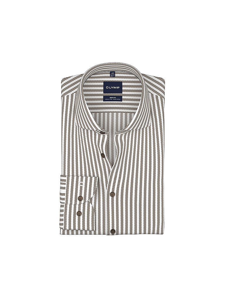 Olymp Level Five Camisa Slim Fit marrón