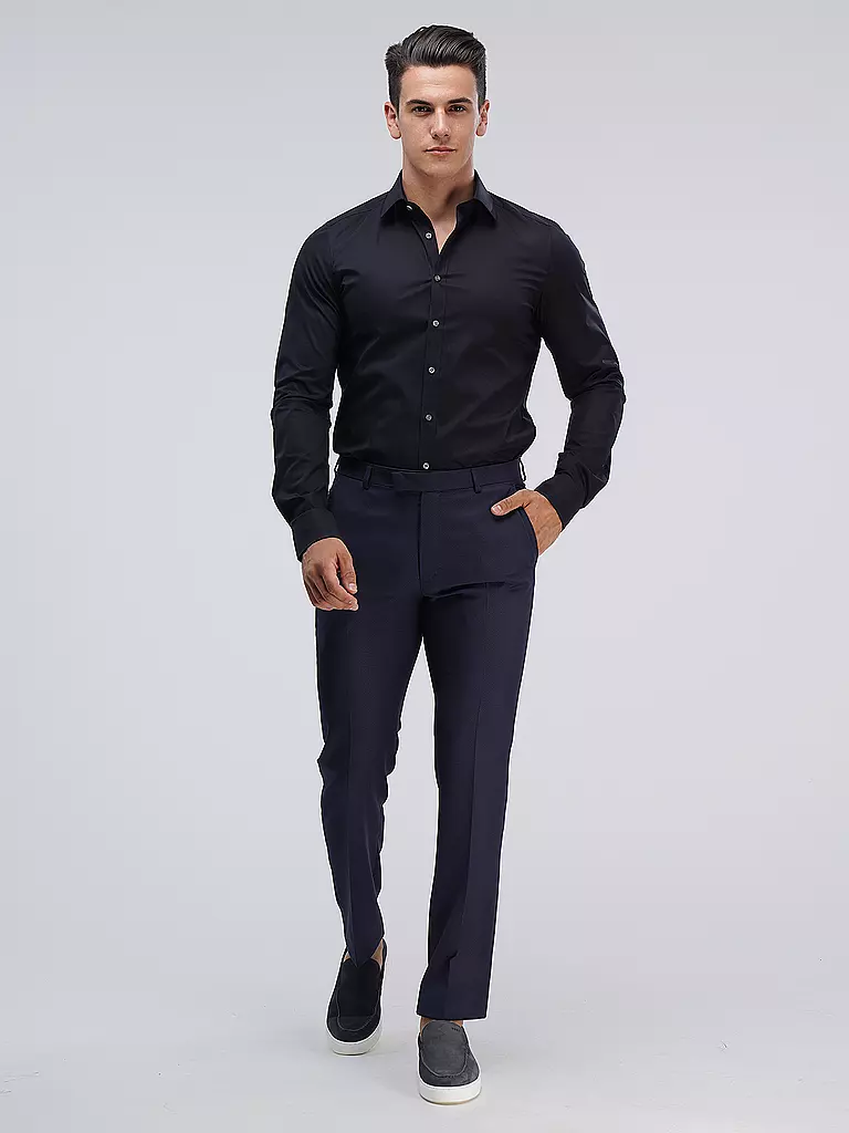 OLYMP LEVEL FIVE | Camisa Body Fit (mangas extra largas) | Negro