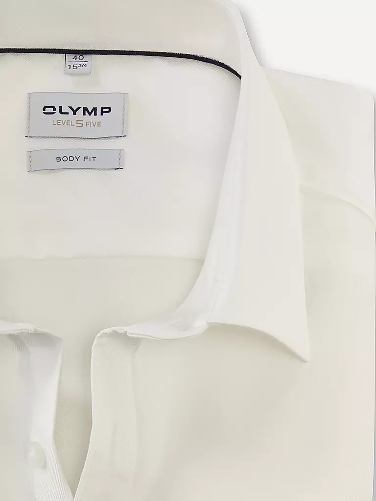OLYMP LEVEL FIVE | Camisa Body Fit de Manga Extralarga | Crema