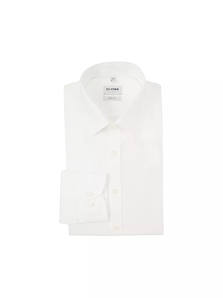 OLYMP LEVEL FIVE | Camisa Body Fit Manga Extralarga | Blanco