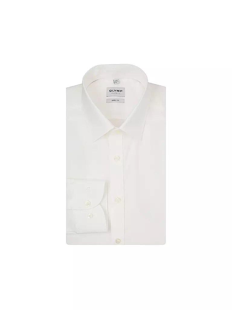 OLYMP LEVEL FIVE | Camisa Body Fit Manga Extralarga | Beige