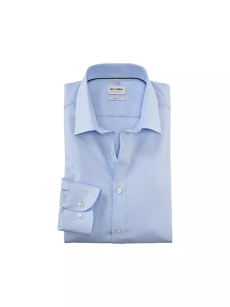 OLYMP LEVEL FIVE | Camisa Body Fit Manga Extralarga | Azul claro