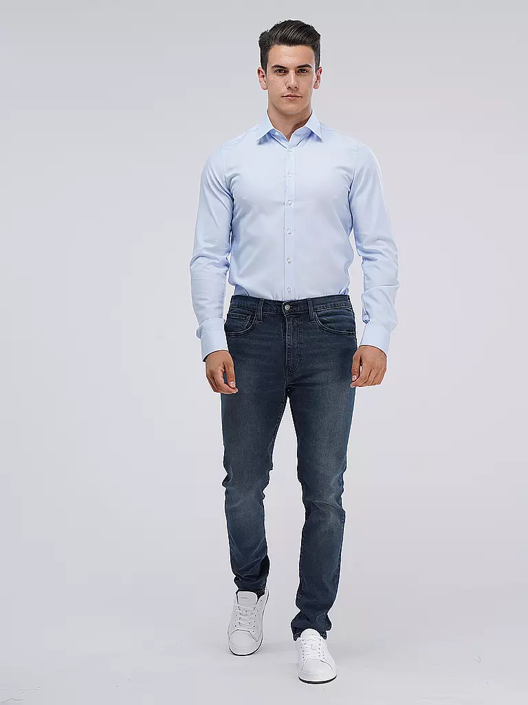 OLYMP LEVEL FIVE | Camisa Body Fit Manga Extralarga | Azul claro