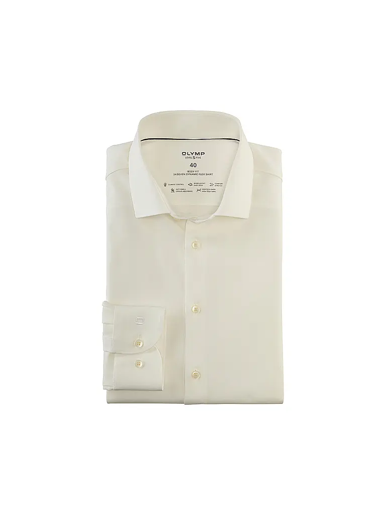 OLYMP LEVEL FIVE | Camisa Body Fit | Beige