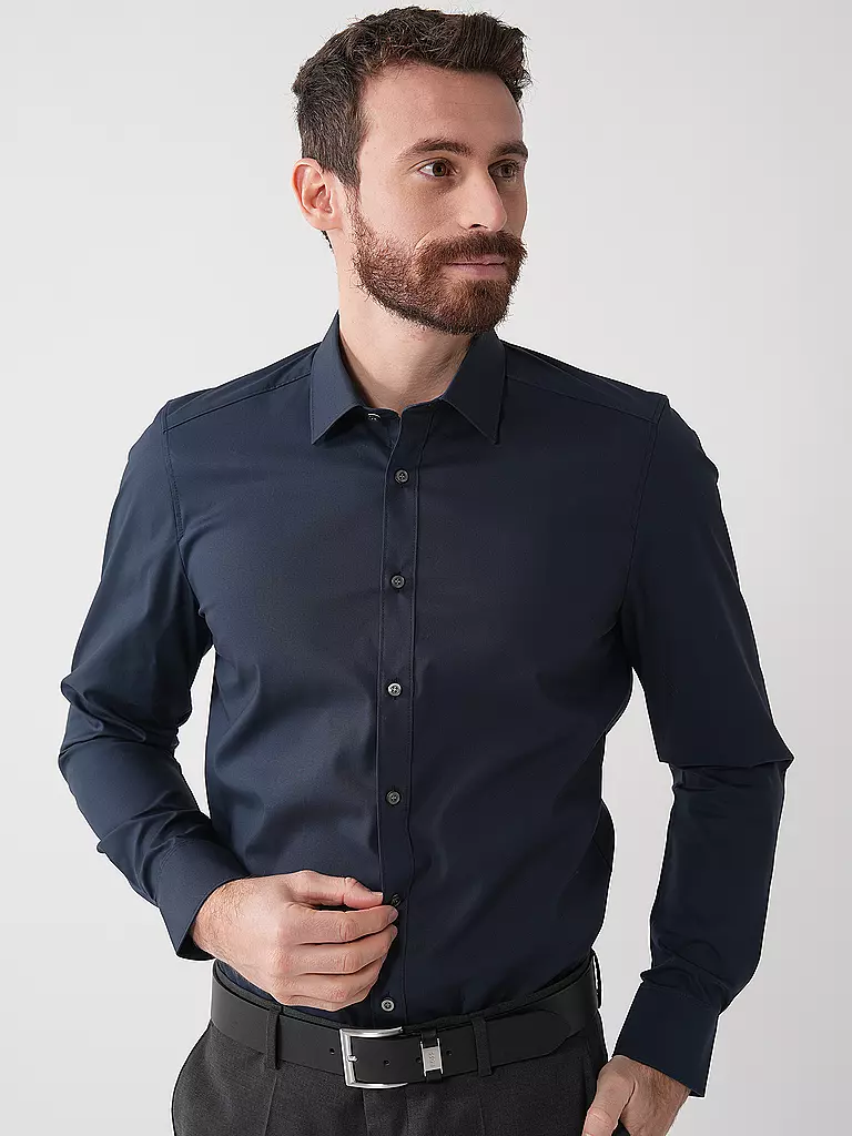 OLYMP LEVEL FIVE | Camisa Body Fit | Azul oscuro
