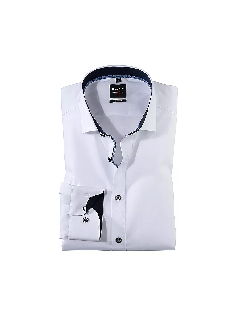 OLYMP LEVEL FIVE | Camisa Body-Fit | Blanco