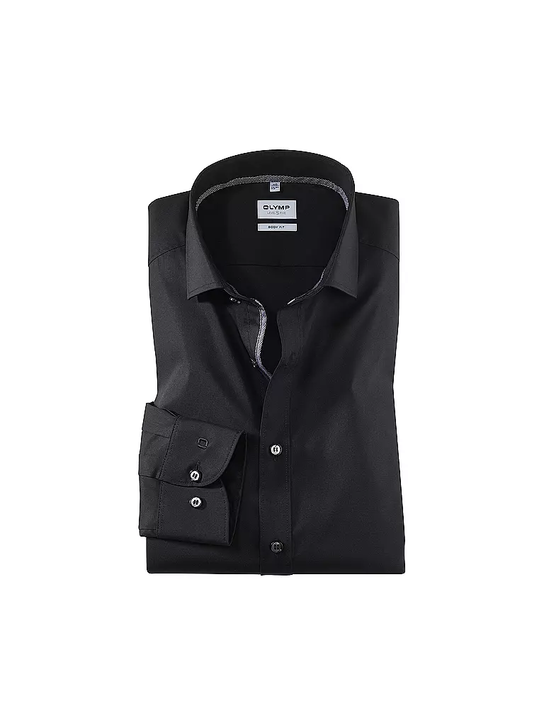 OLYMP LEVEL FIVE | Hemd Body Fit Extralange Ärmel | Negro