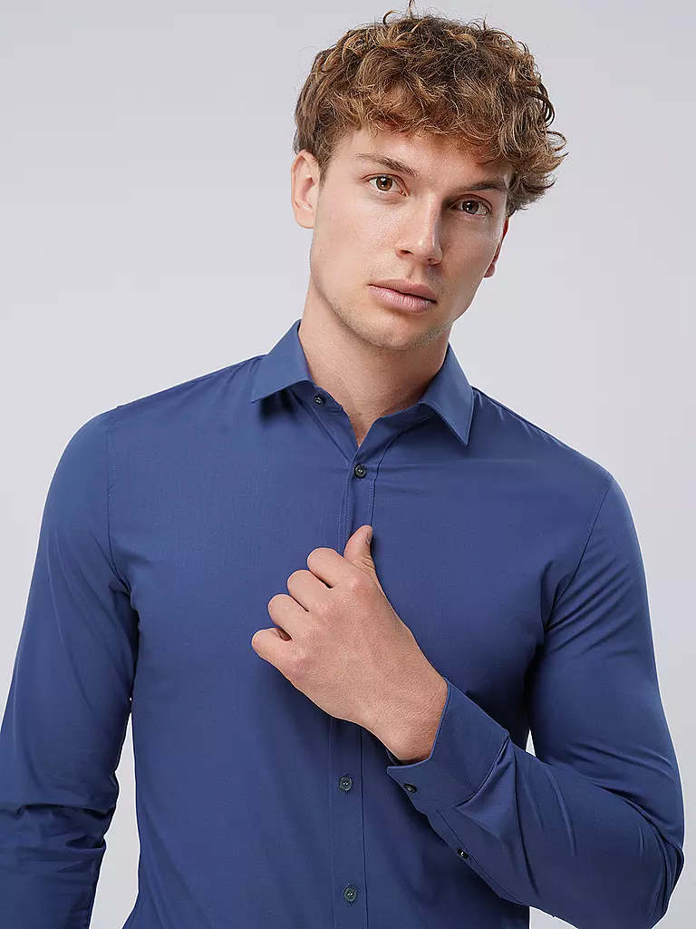 OLYMP NO.6 | Camisa de negocios Super Slim | Azul