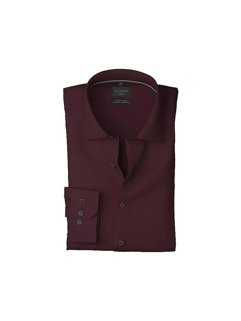 OLYMP NO.6 | Camisa Regular Fit | Rojo oscuro