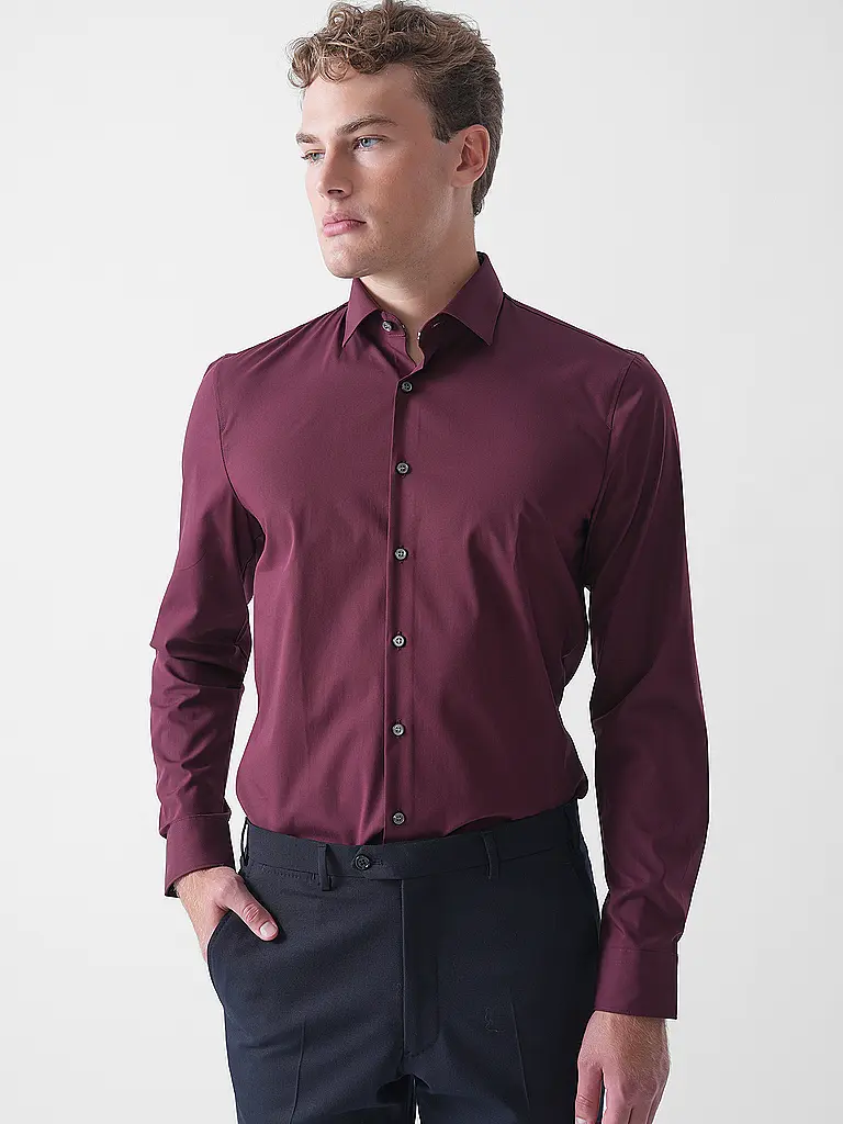 OLYMP NO.6 | Camisa Regular Fit | Rojo oscuro