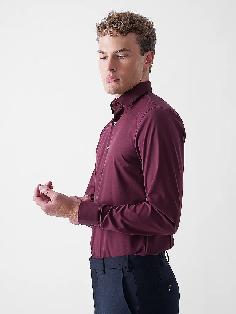 OLYMP NO.6 | Camisa Regular Fit | Rojo oscuro