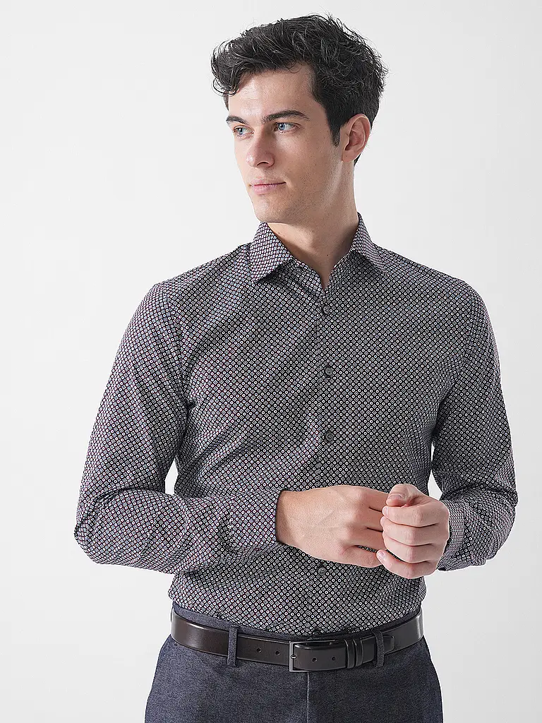 OLYMP NO.6 | Camisa Slim Fit | Rojo oscuro