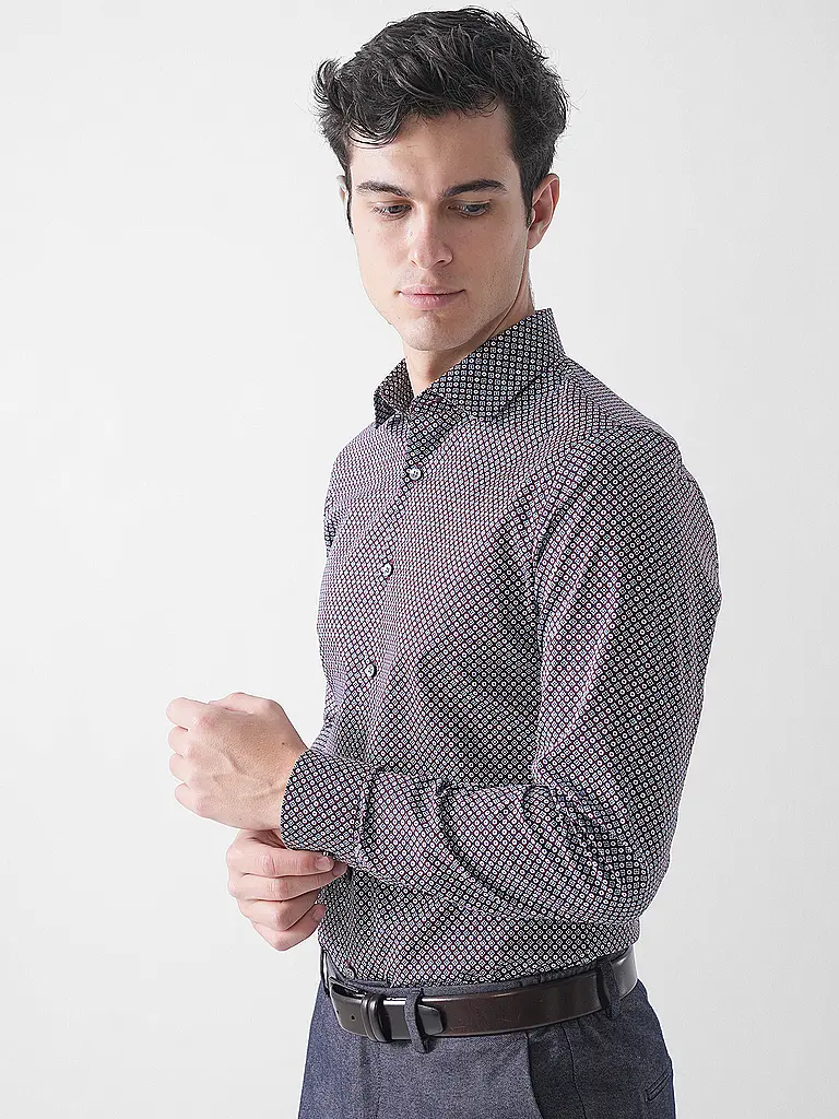 OLYMP NO.6 | Camisa Slim Fit | Rojo oscuro