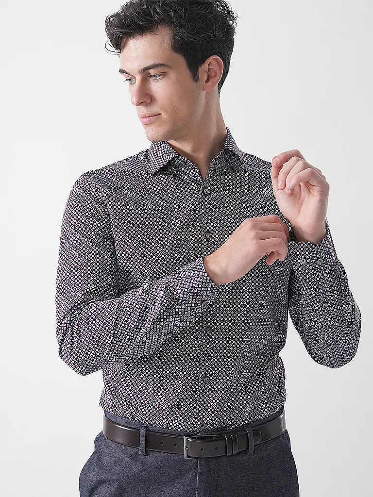 OLYMP NO.6 | Camisa Slim Fit | Rojo oscuro