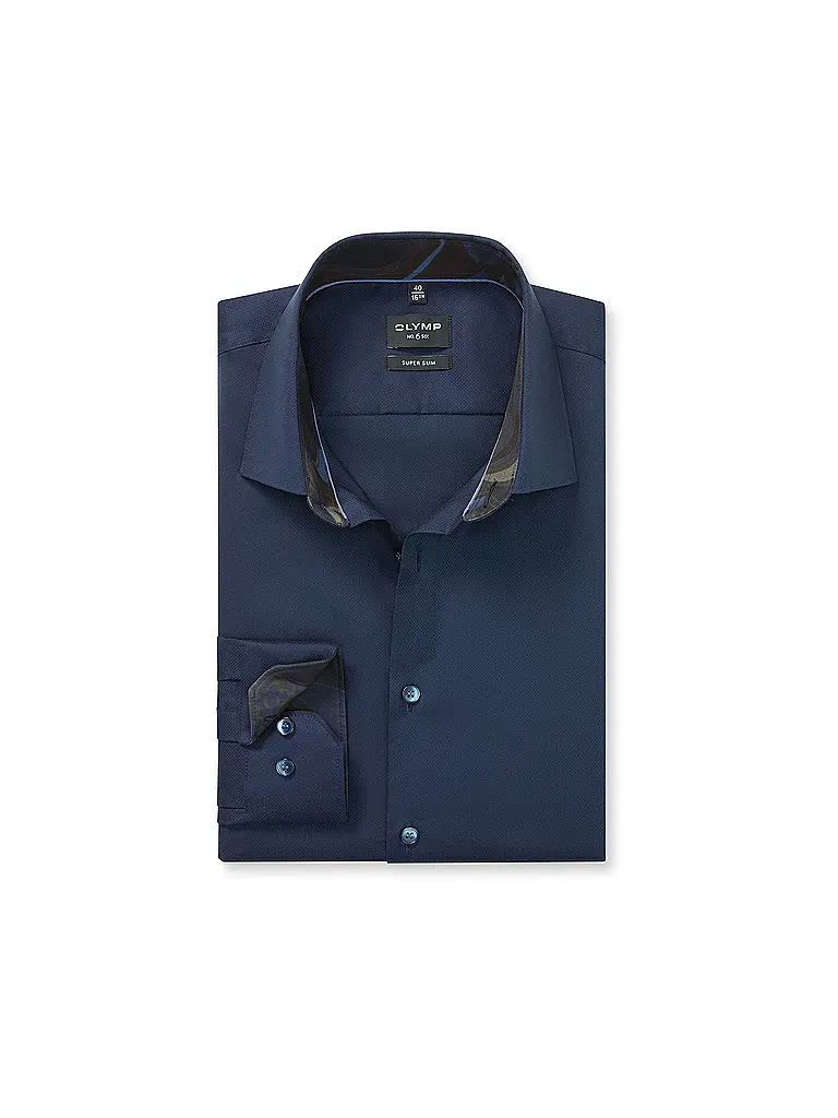 OLYMP NO.6 | Camisa Super Slim Fit | Azul oscuro