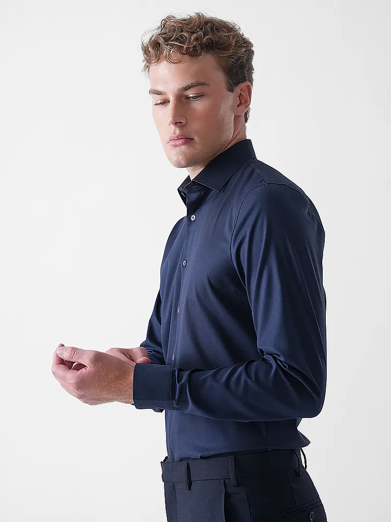 OLYMP NO.6 | Camisa Super Slim Fit | Azul oscuro