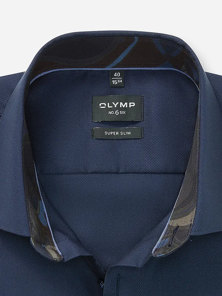 OLYMP NO.6 | Camisa Super Slim Fit | Azul oscuro