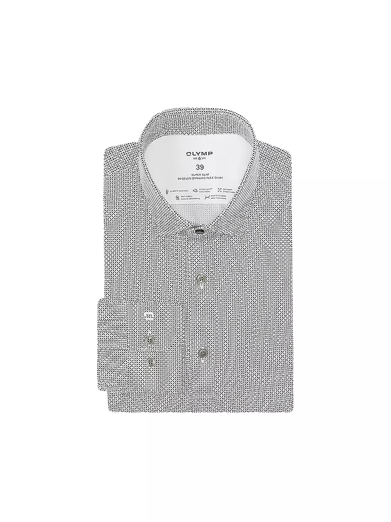 OLYMP NO.6 | Hemd  Super Slim | Blanco